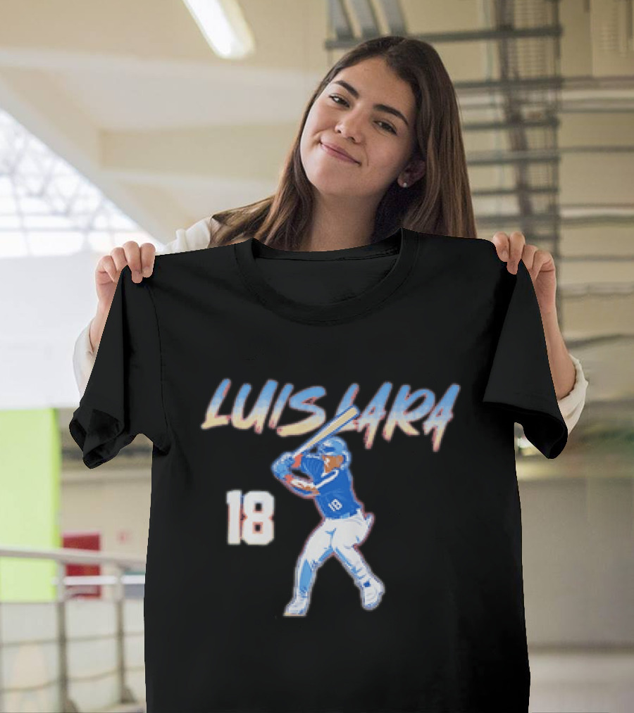 Luis Lara 18 Milwaukee Brewers Slugger Swing T-Shirt