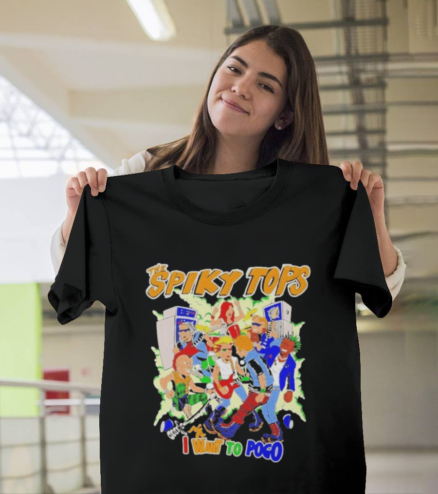 The Spiky Tops I Want To Pogo Punk Rock Music Band Comic T-Shirt