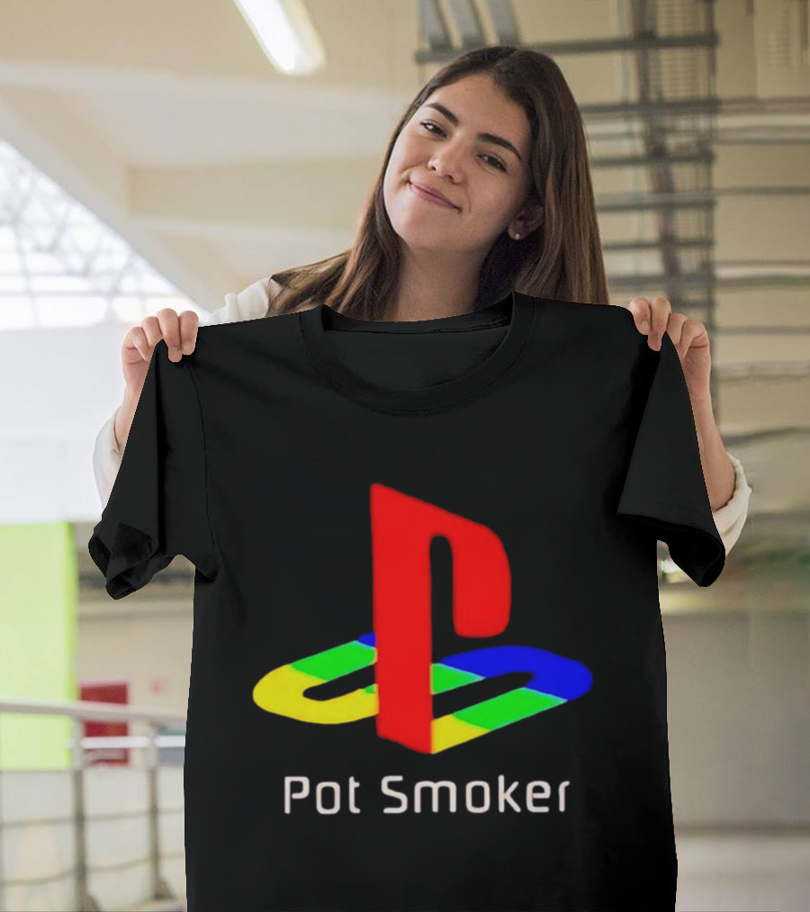 PlayStation Pot Smoker Iconic Colorful Gaming T-Shirt