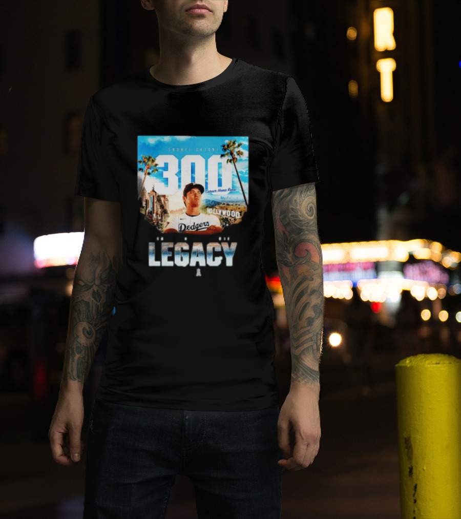 Shohei Ohtani 300 Career Home Runs Los Angeles Legacy Hollywood Dodgers T-Shirt