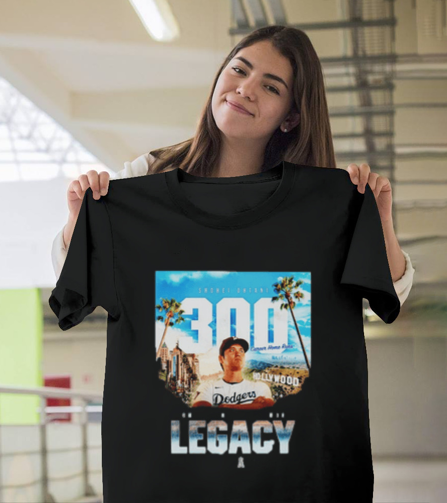 Shohei Ohtani 300 Career Home Runs Los Angeles Legacy Hollywood Dodgers T-Shirt