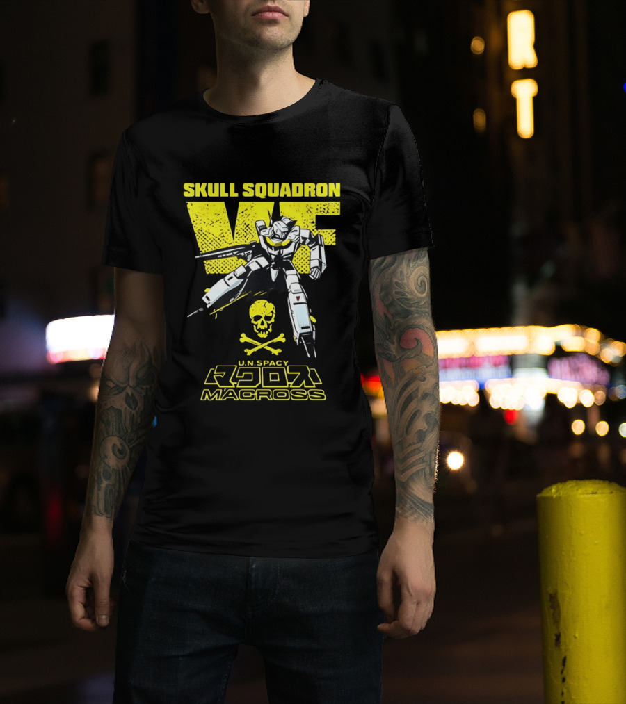 Skull Squadron VF U.N. Spacy Macross Anime Valkyrie T-Shirt