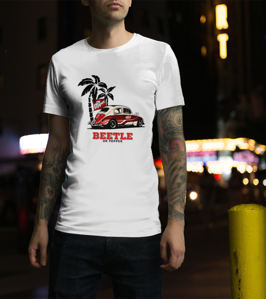 Beetle Dr Pepper Volkswagen Car With Palm Tree T-Shirt