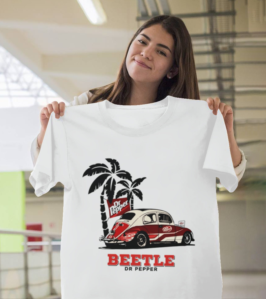 Beetle Dr Pepper Volkswagen Car With Palm Tree T-Shirt