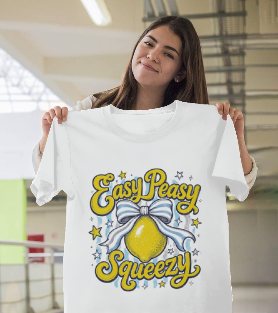 Easy Peasy Squeezy Lemon Bow Stars T-Shirt