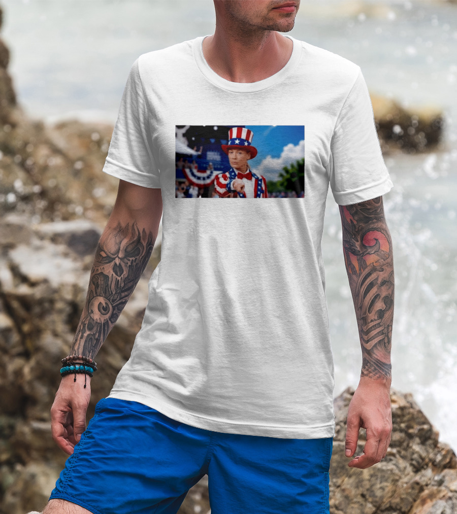 Sophia Cunningham Uncle Sam Patriotic Costume Red White Blue Stars And Stripes T-Shirt