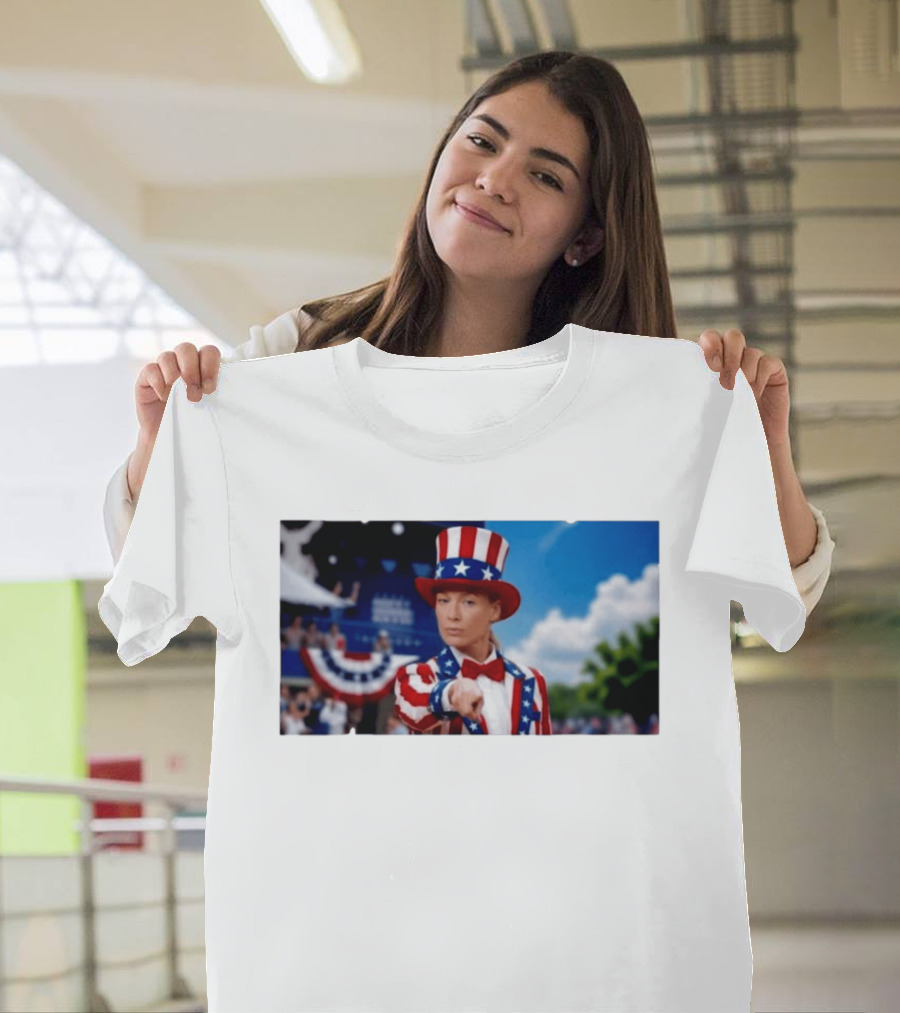 Sophia Cunningham Uncle Sam Patriotic Costume Red White Blue Stars And Stripes T-Shirt