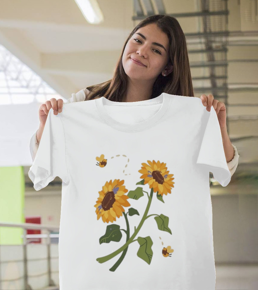 Sunflower Good Times With Sunflowers Bees And Scar Suowers T-Shirt