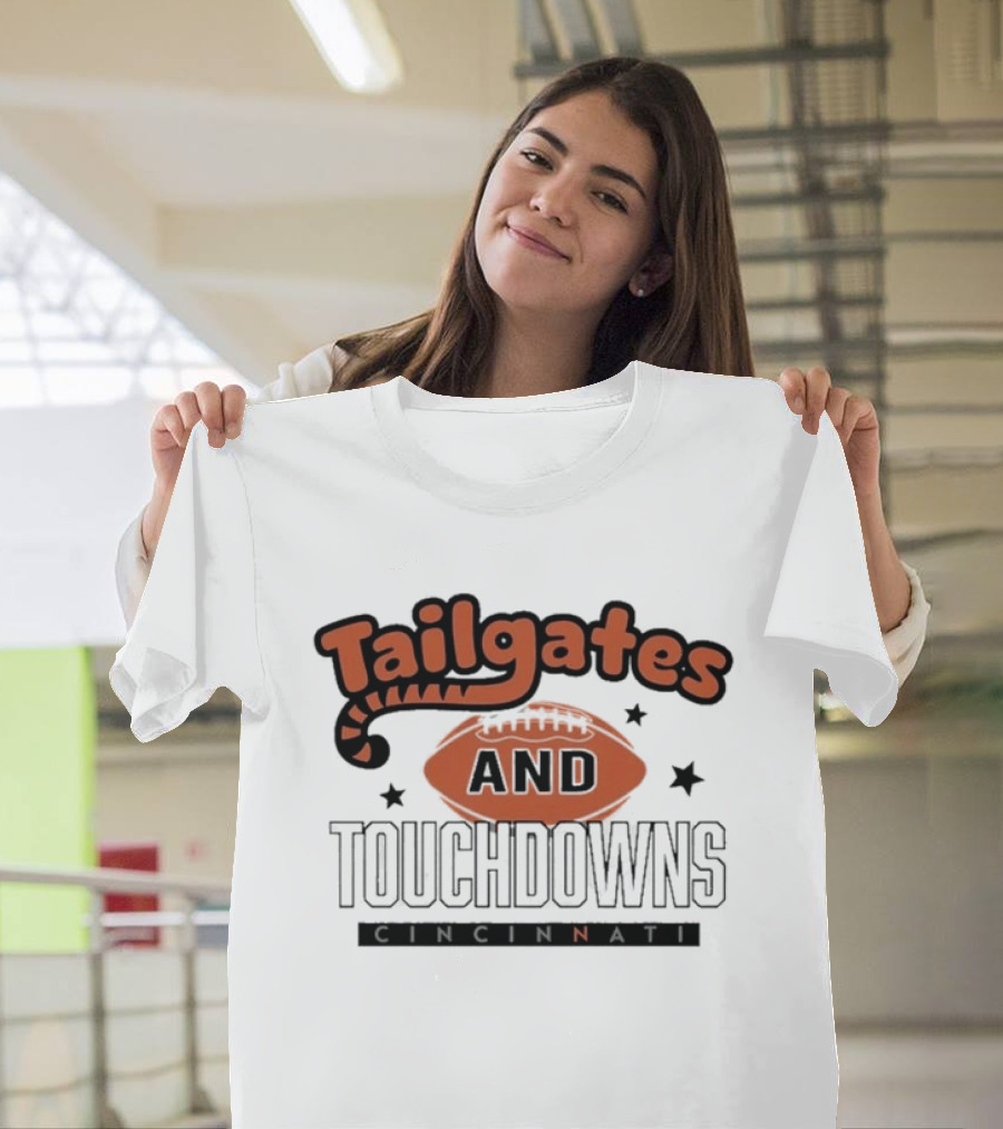 Tailgates And Touchdowns Cincinnati Bengals Football Fan Gear T-Shirt