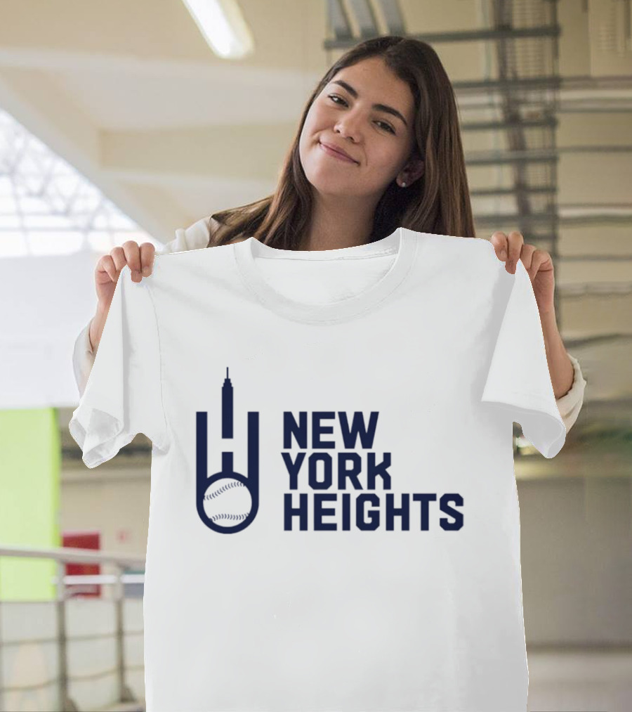 New York Heights Baseball City Skyline Empire State T-Shirt