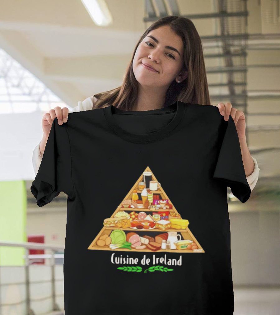 Cuisine De Ireland Humorous Cartoon Food Pyramid T-Shirt