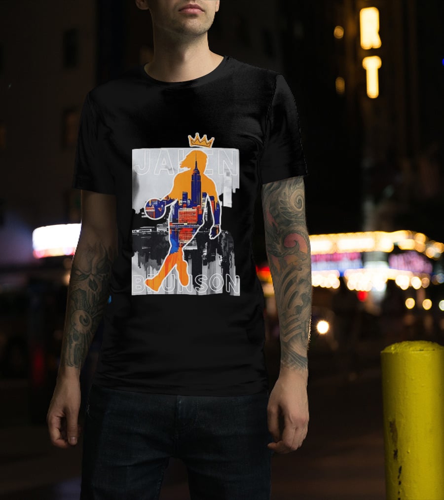 King Of New York Jalen Brunson New York Knicks NBA 2026 Skyline T-Shirt