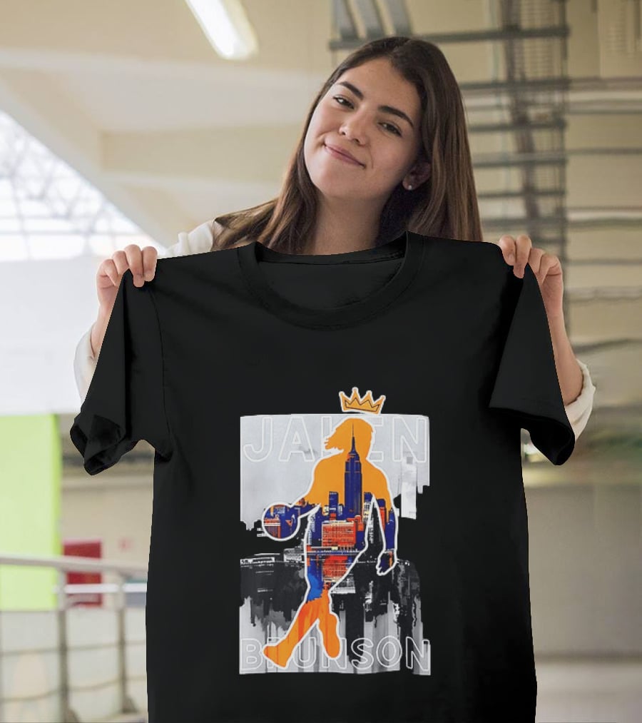 King Of New York Jalen Brunson New York Knicks NBA 2026 Skyline T-Shirt