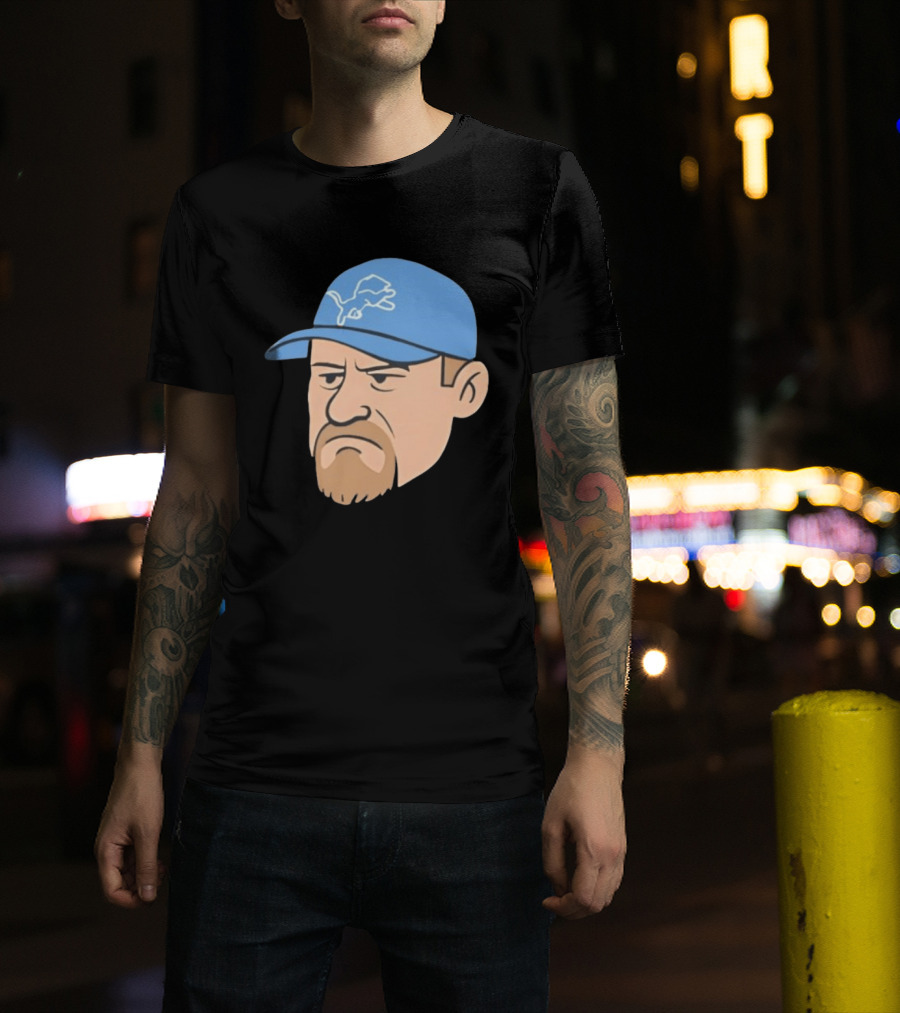 Detroit Lions Grumpy Man With Hat Football Team Fan T-Shirt