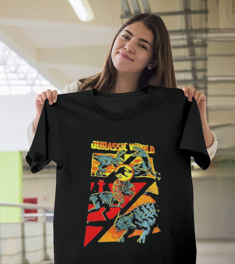 Velociraptor Dilophosaurus Ankylosaurus Jurassic World Dinosaurs T-Shirt