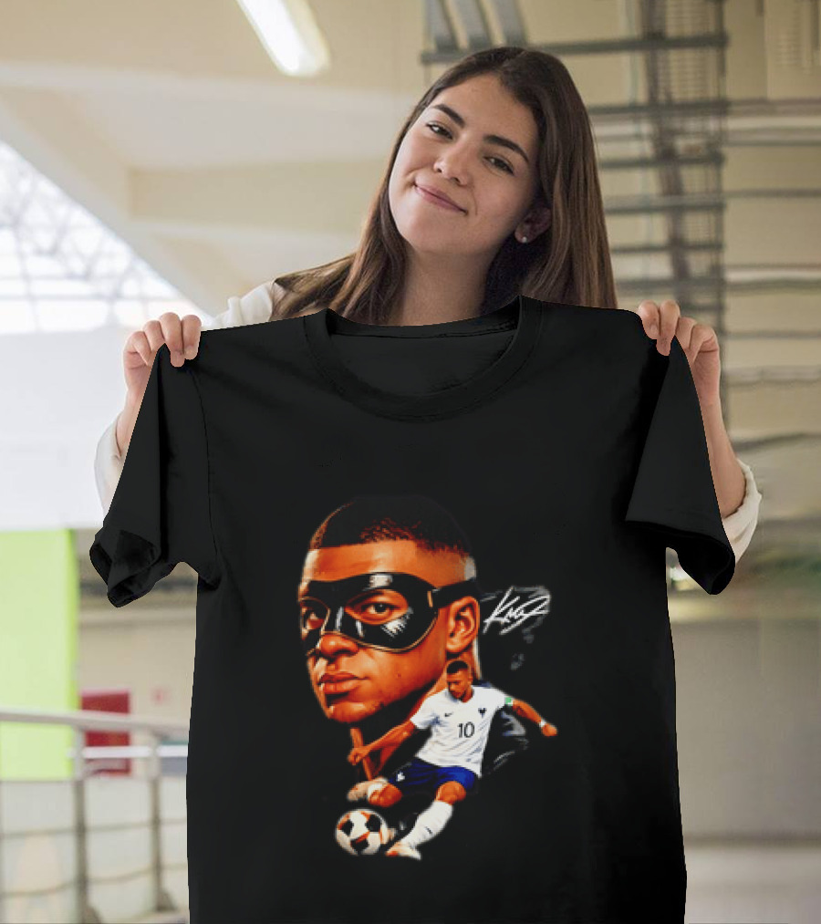 France Kylian Mbappe 10 Soccer Star Masked Player T-Shirt