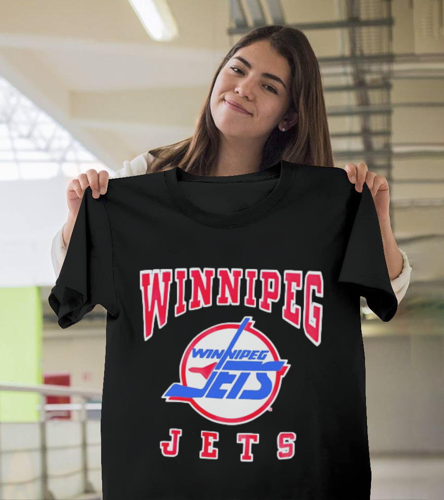 Winnipeg Jets Hockey Team Name Bold NHL Sportswear T-Shirt