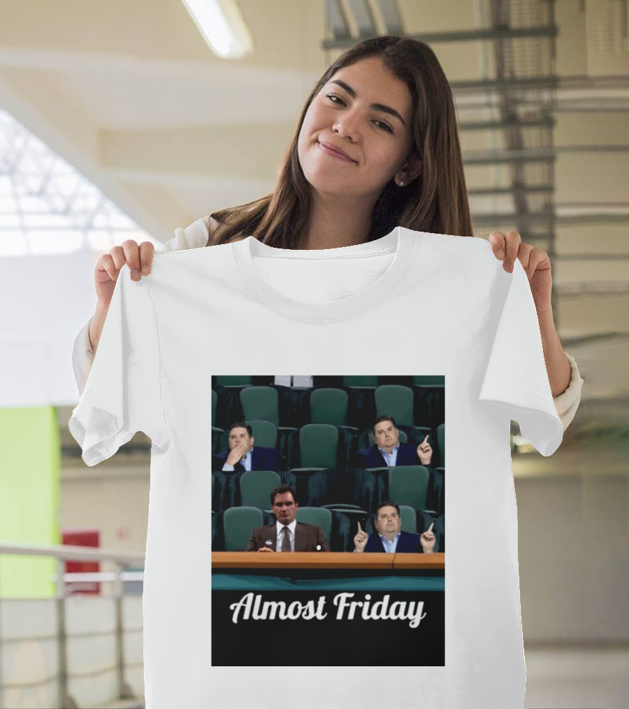 Almost Friday Meme With Roger Federer And Jonah Hill In Audience T-Shirt