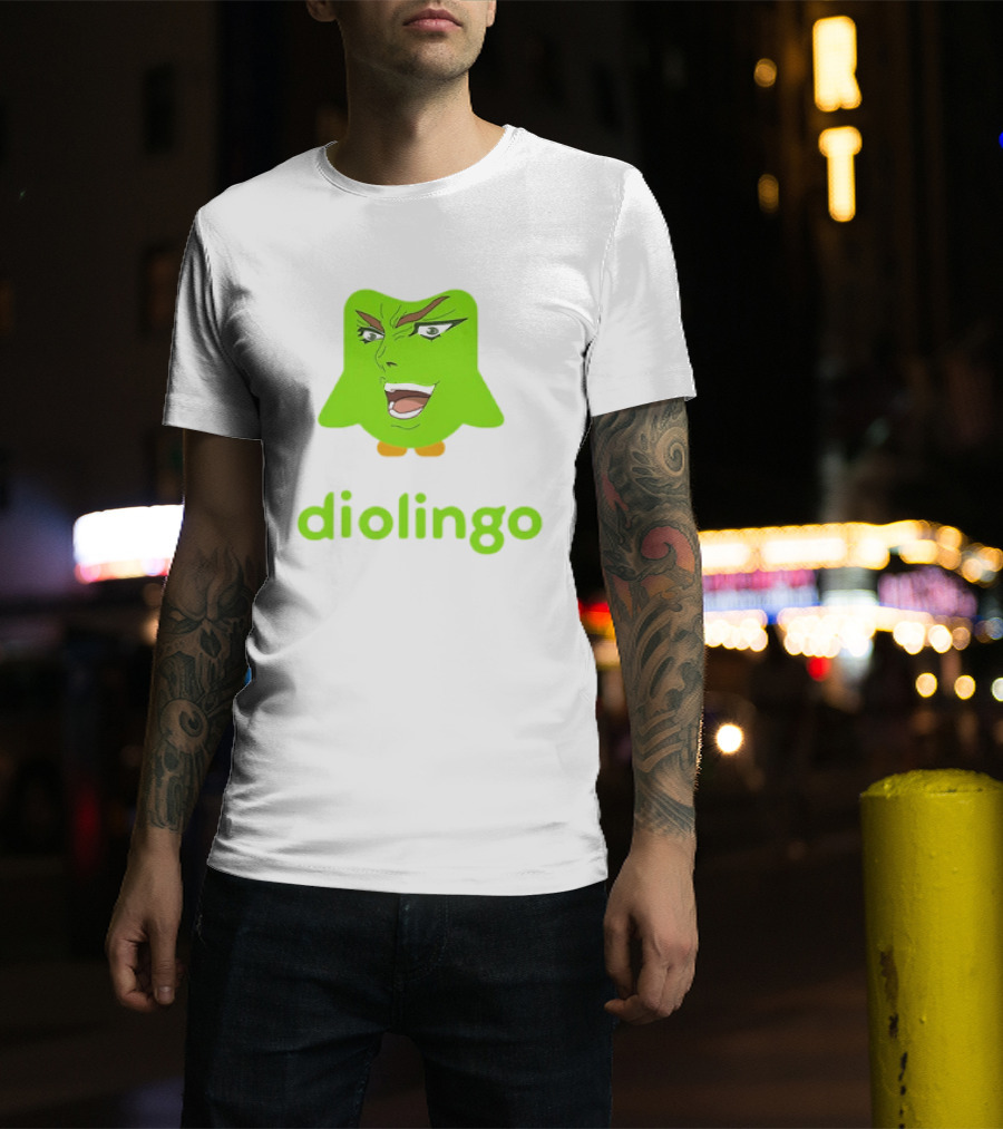 Diolingo Duolingo Owl Dio Brando Meme JoJo's Bizarre Adventure T-Shirt