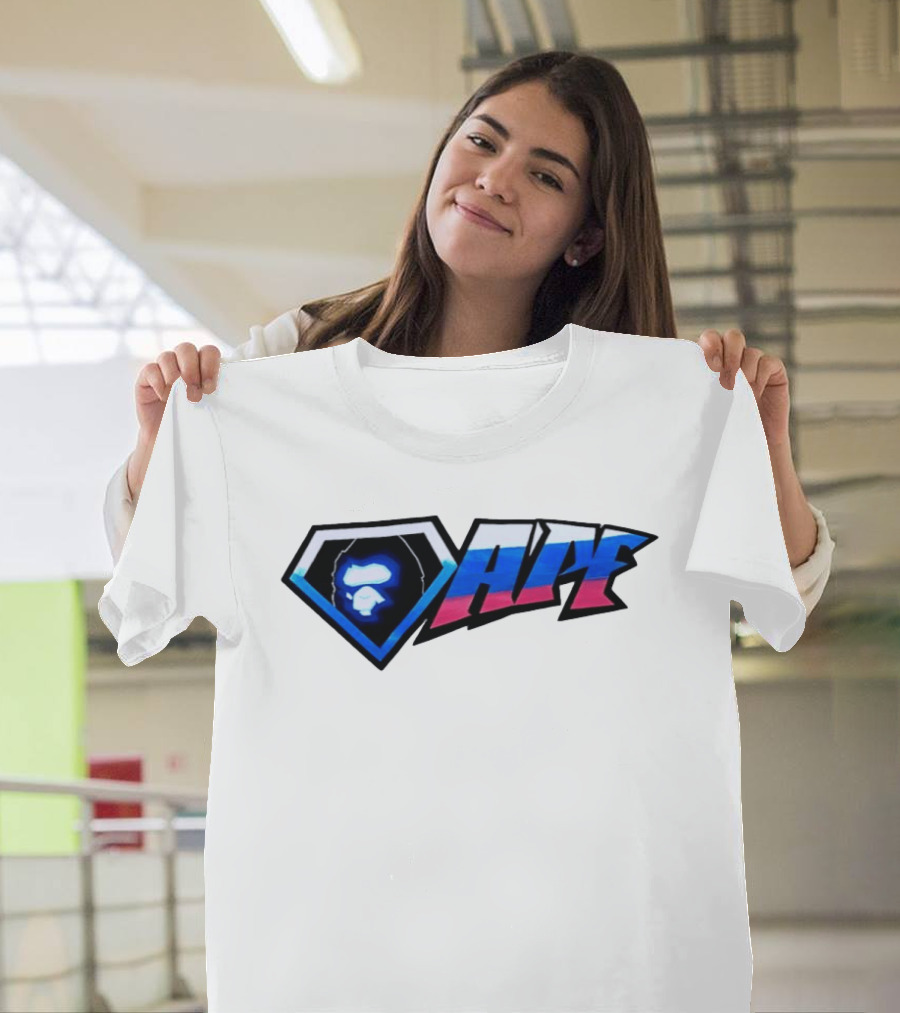 Gorilla Diamond APE Shield Blue Red Gradient T-Shirt