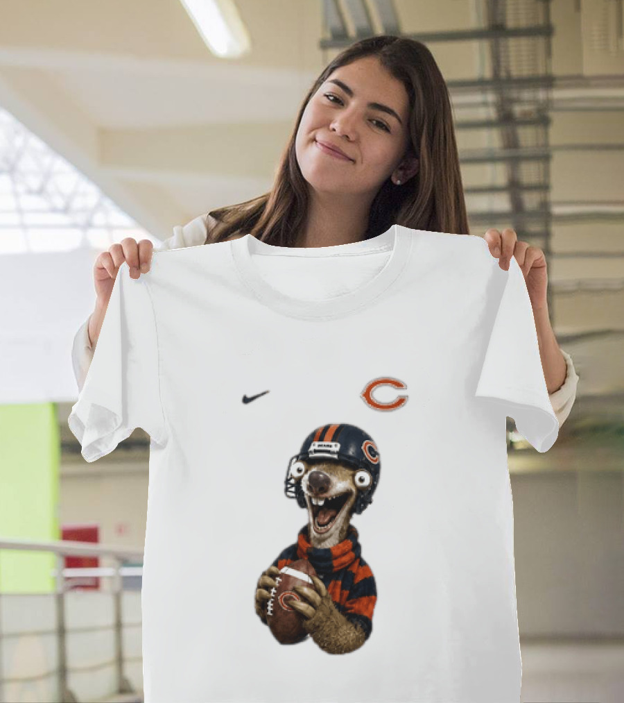 Sid The Sloth Chicago Bears Football Helmet Nike NFL Fan Gear T-Shirt