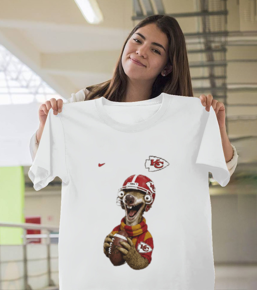 Sid The Sloth Kansas City Chiefs Helmet Football Fanatic T-Shirt