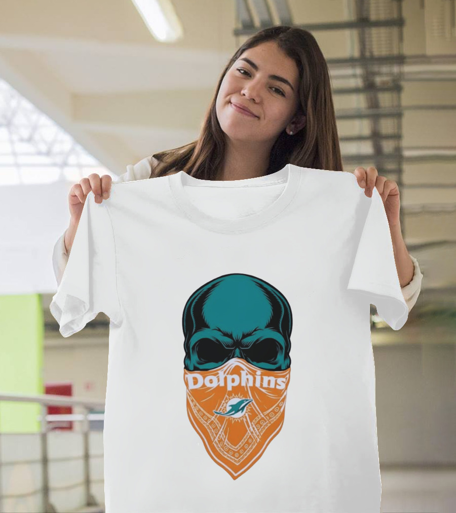 Miami Dolphins Skull Bandana With Team T-Shirt