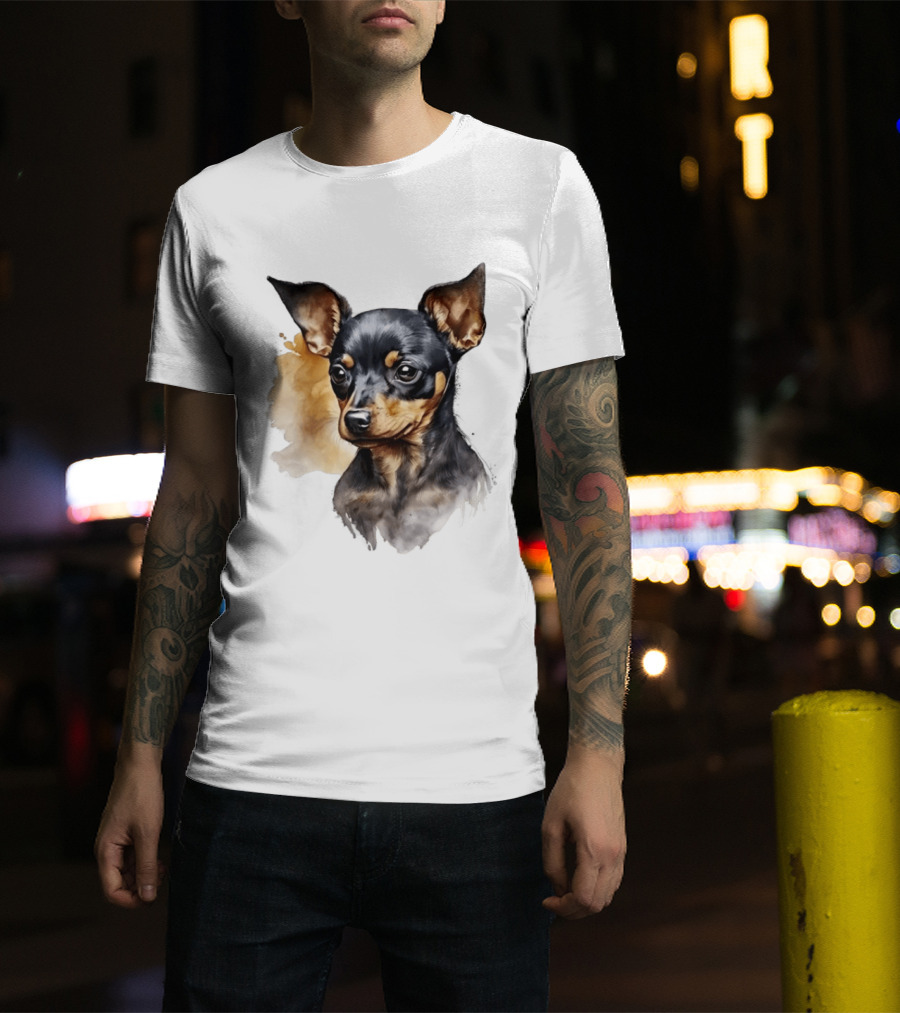 Miniature Pinscher Dog Watercolor T-Shirt