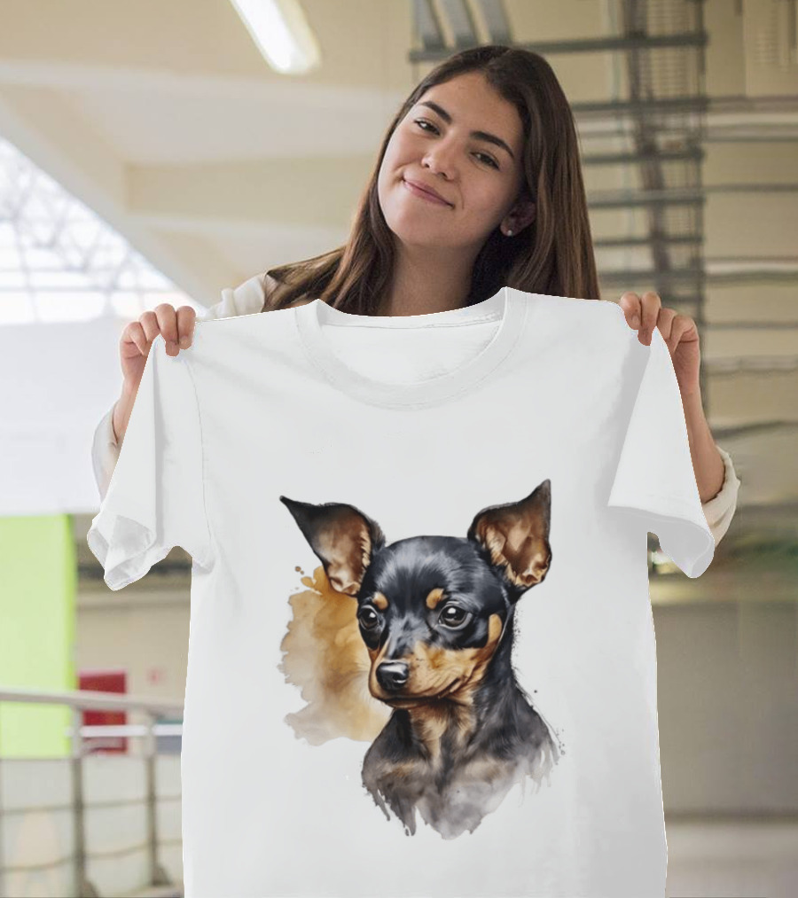 Miniature Pinscher Dog Watercolor T-Shirt
