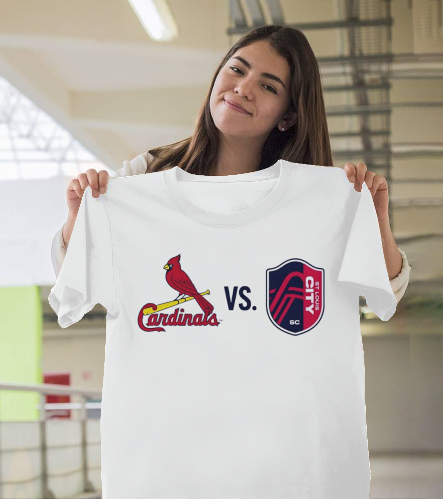 St Louis Cardinals Vs St Louis City SC Matchup T-Shirt