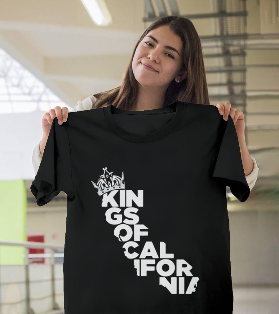 Kings Of California Crown Text Map T-Shirt