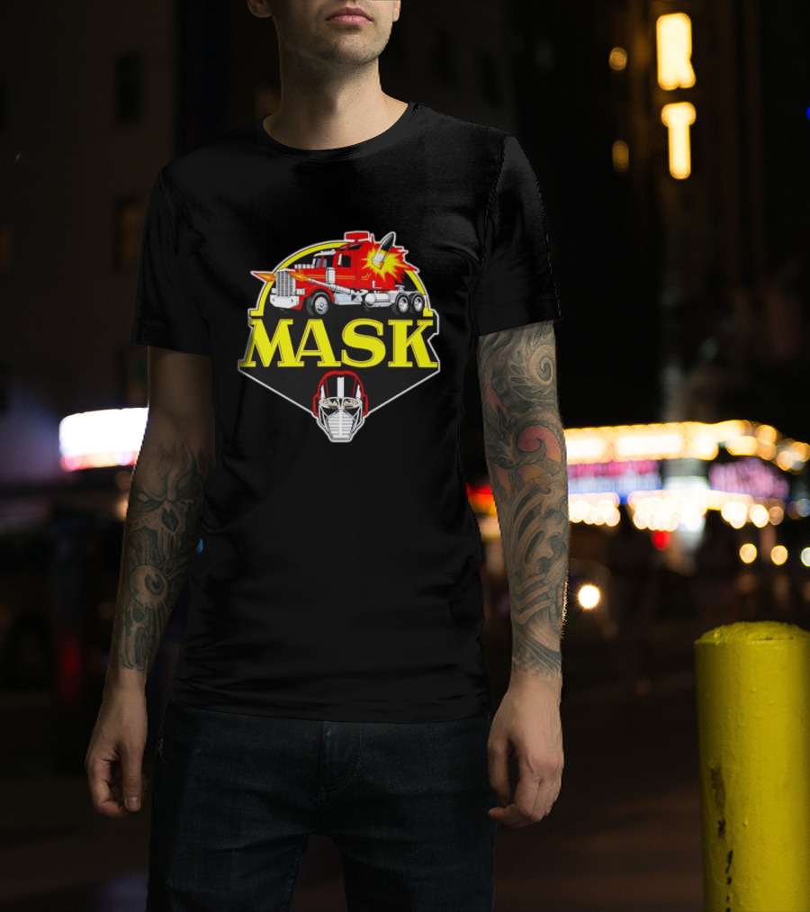 MASK Matt Trakker Rhino Vehicle Helmet Iconic 80s Cartoon T-Shirt