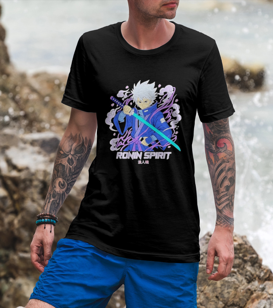 Ronin Spirit Anime Samurai Warrior Katana Manga T-Shirt