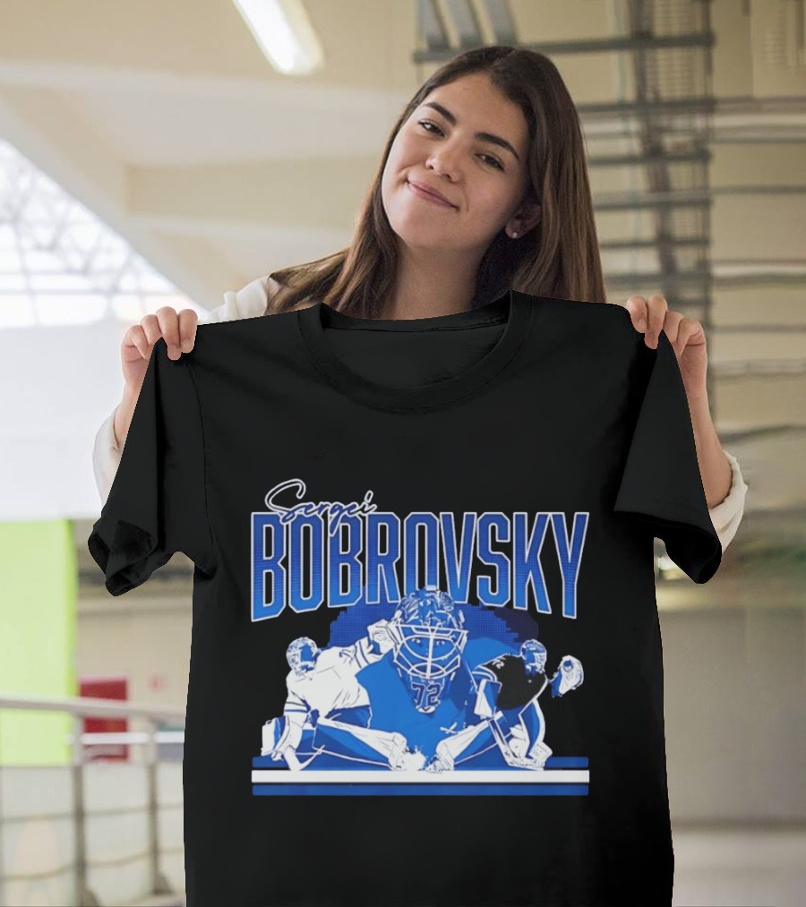 Sergei Bobrovsky Florida Panthers NHL Blue White Number 72 T-Shirt