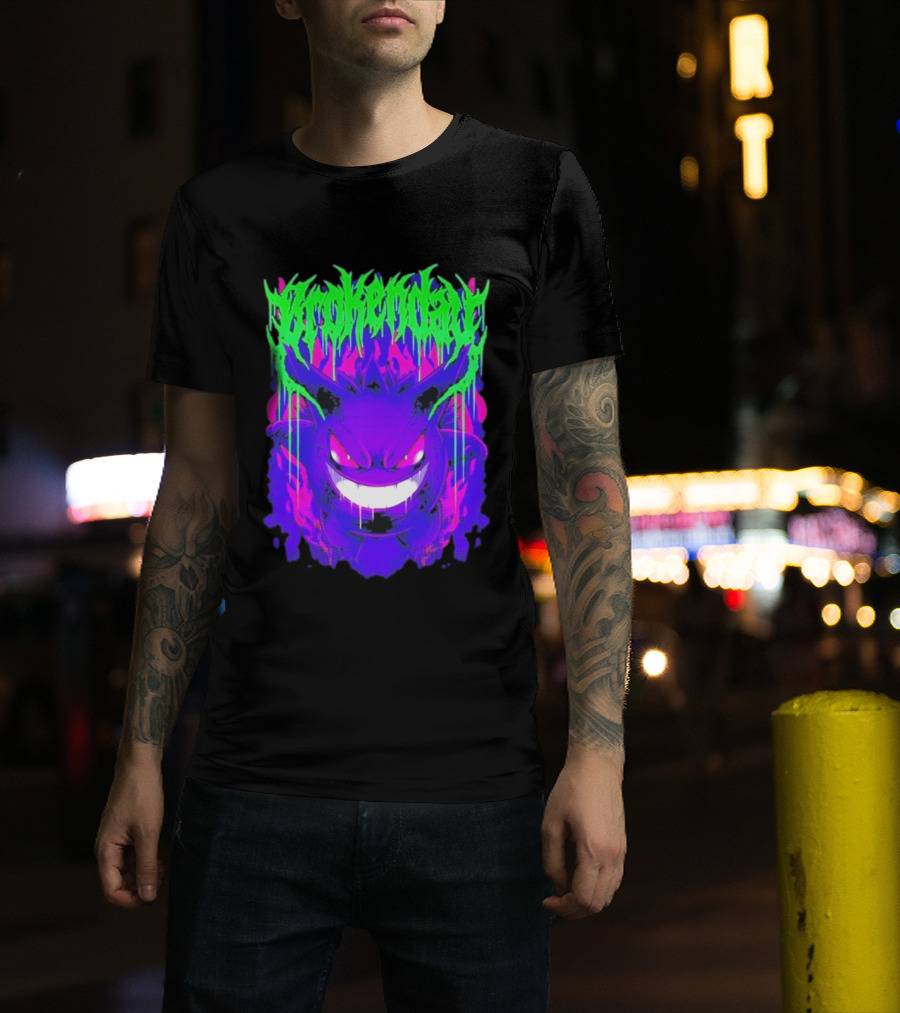 Brokenday Gengar Shadow Ball Bootleg Purple Neon T-Shirt