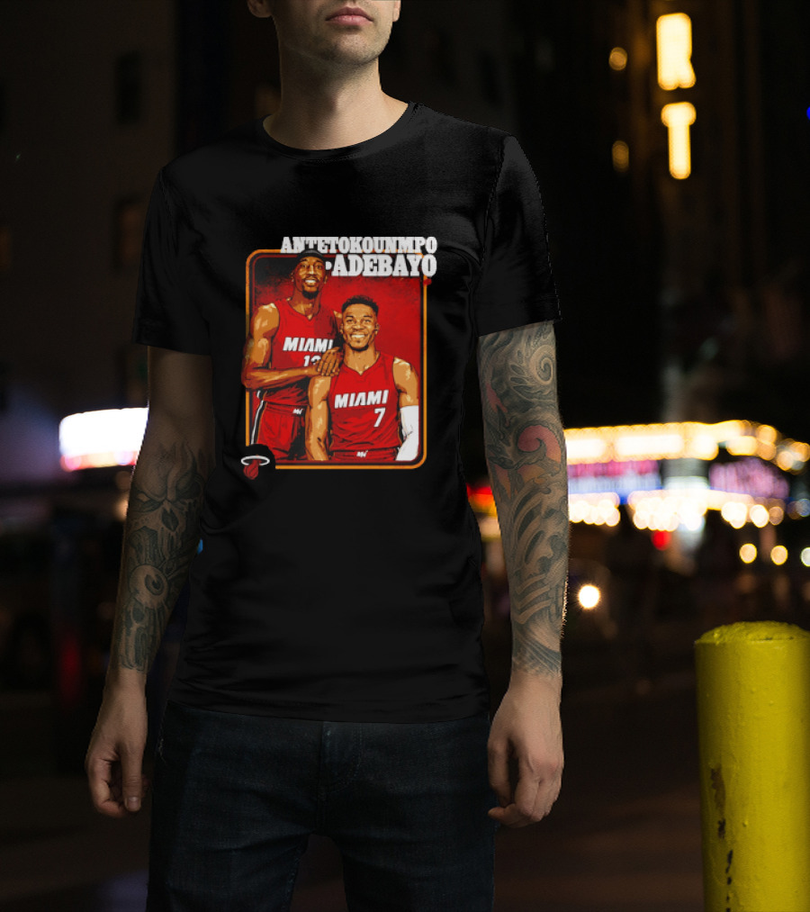 Antetokounmpo Adebayo Miami Heat Basketball T-Shirt