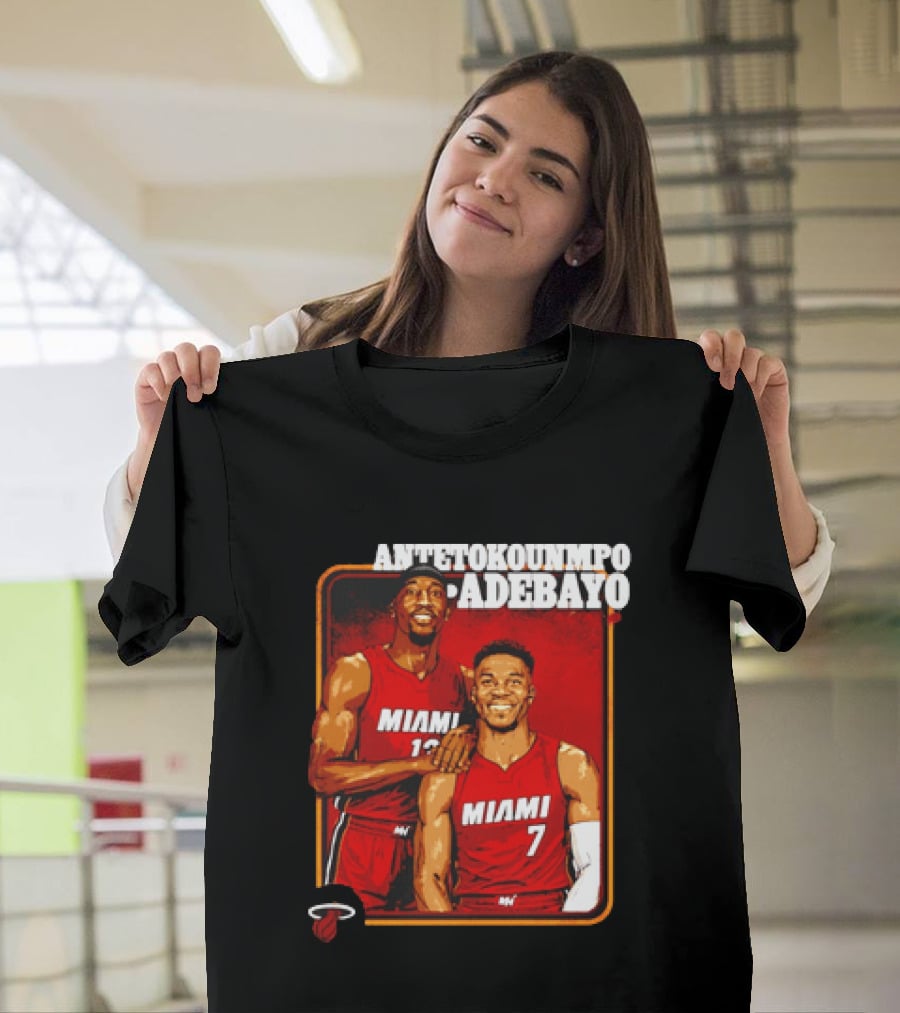 Antetokounmpo Adebayo Miami Heat Basketball T-Shirt