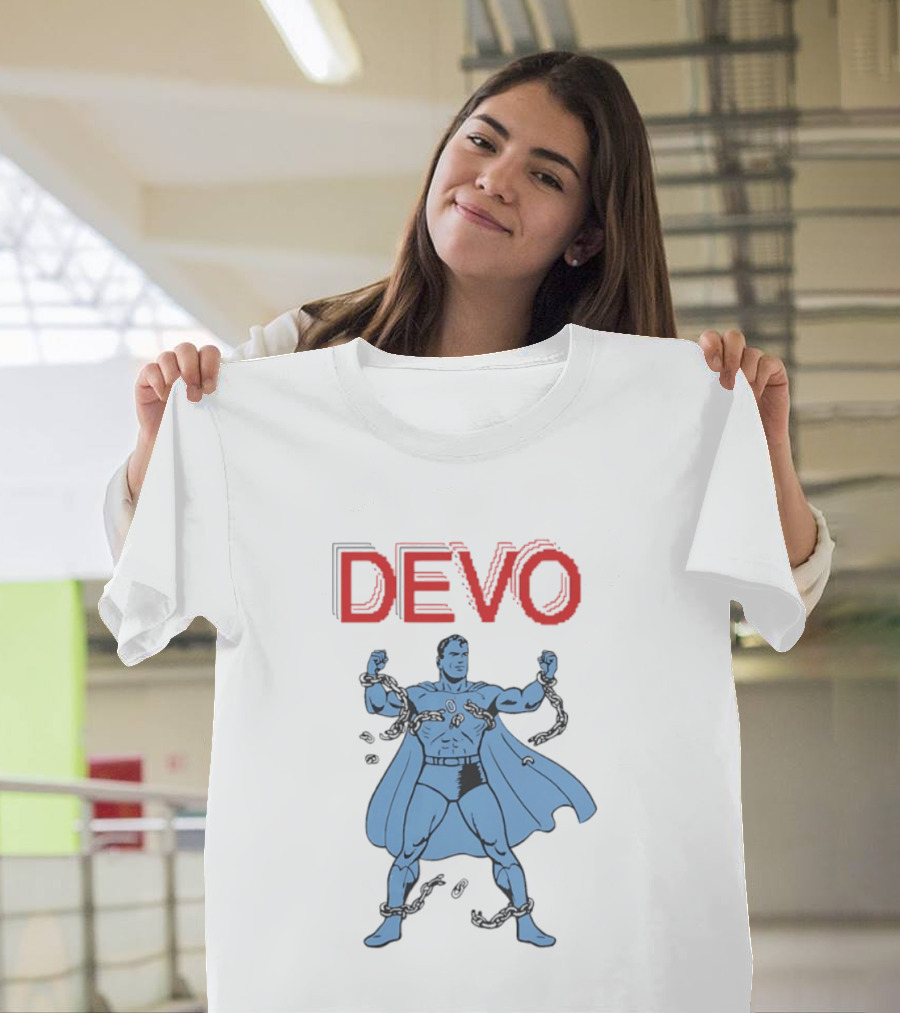 Devo Superhero Comic Style Action Figure T-Shirt