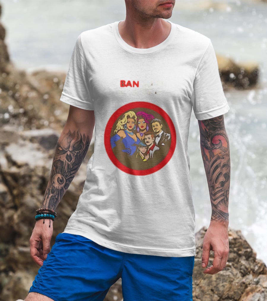 Ban Hate Not Drag Retro LGBTQ+ Inclusive Message T-Shirt