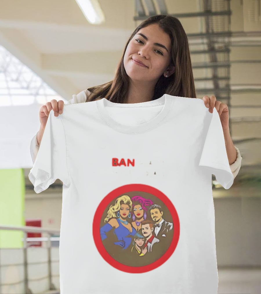 Ban Hate Not Drag Retro LGBTQ+ Inclusive Message T-Shirt