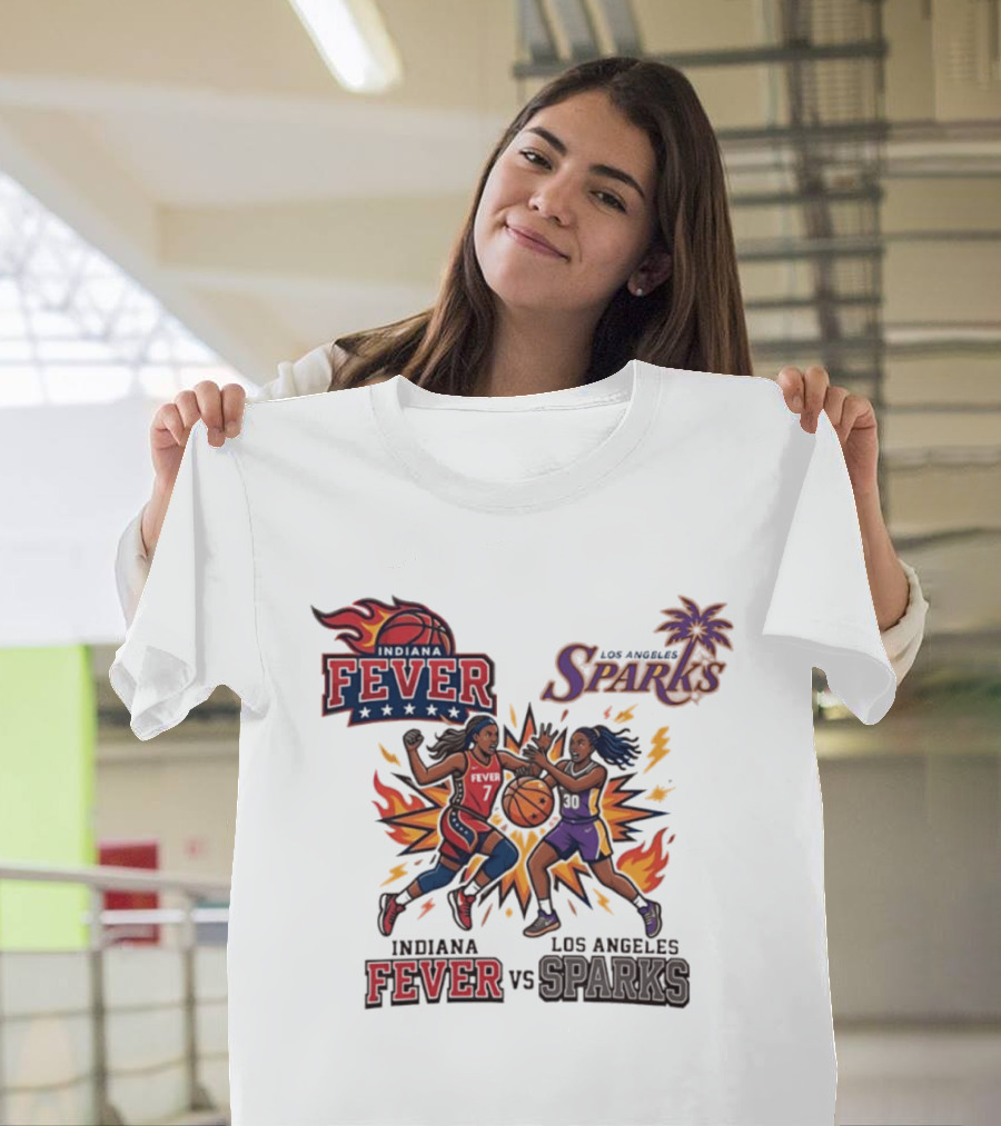 Indiana Fever Vs Los Angeles Sparks Basketball Players T-Shirt