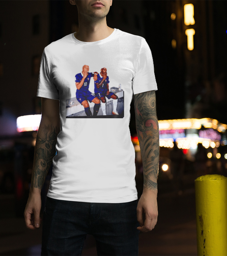 Kylian Mbappe And Ousmane Dembele Smoking And Drinking T-Shirt
