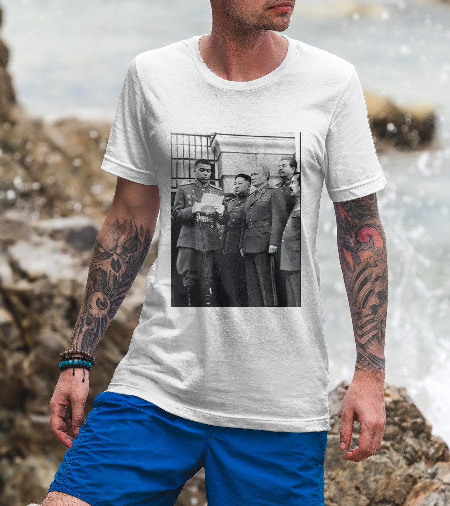 Kylian Mbappé In Historical Dictator Military Uniform Speech Photo T-Shirt