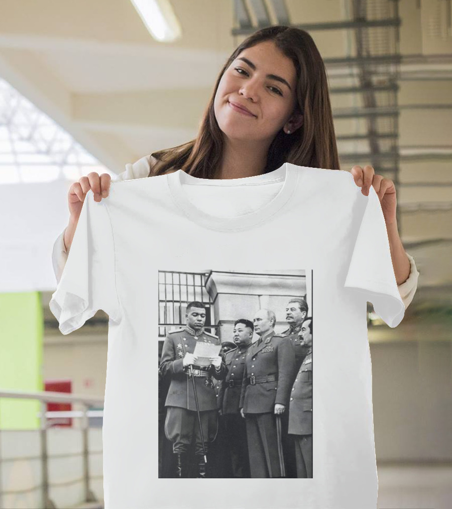 Kylian Mbappé In Historical Dictator Military Uniform Speech Photo T-Shirt