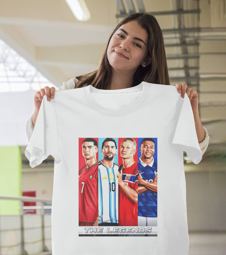 The Legends Ronaldo Messi Haaland Mbappe Football Stars T-Shirt