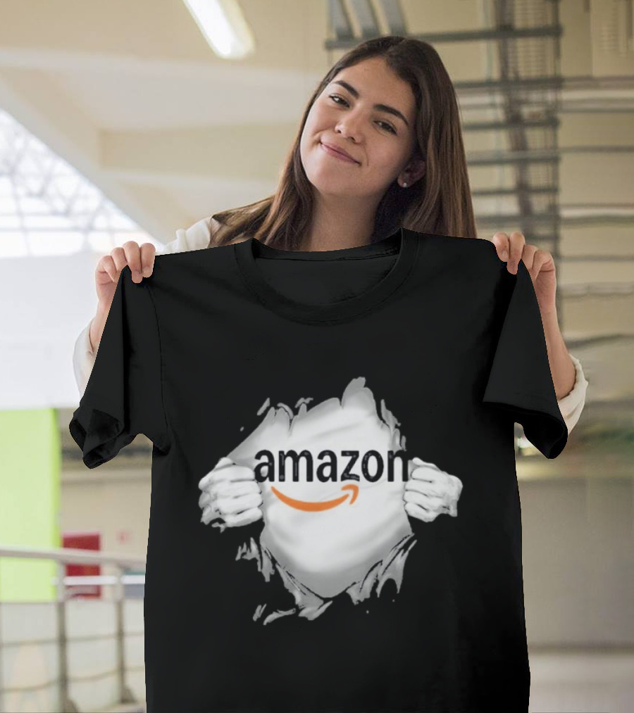 Amazon Ripped Chest Superhero Torn Employee T-Shirt
