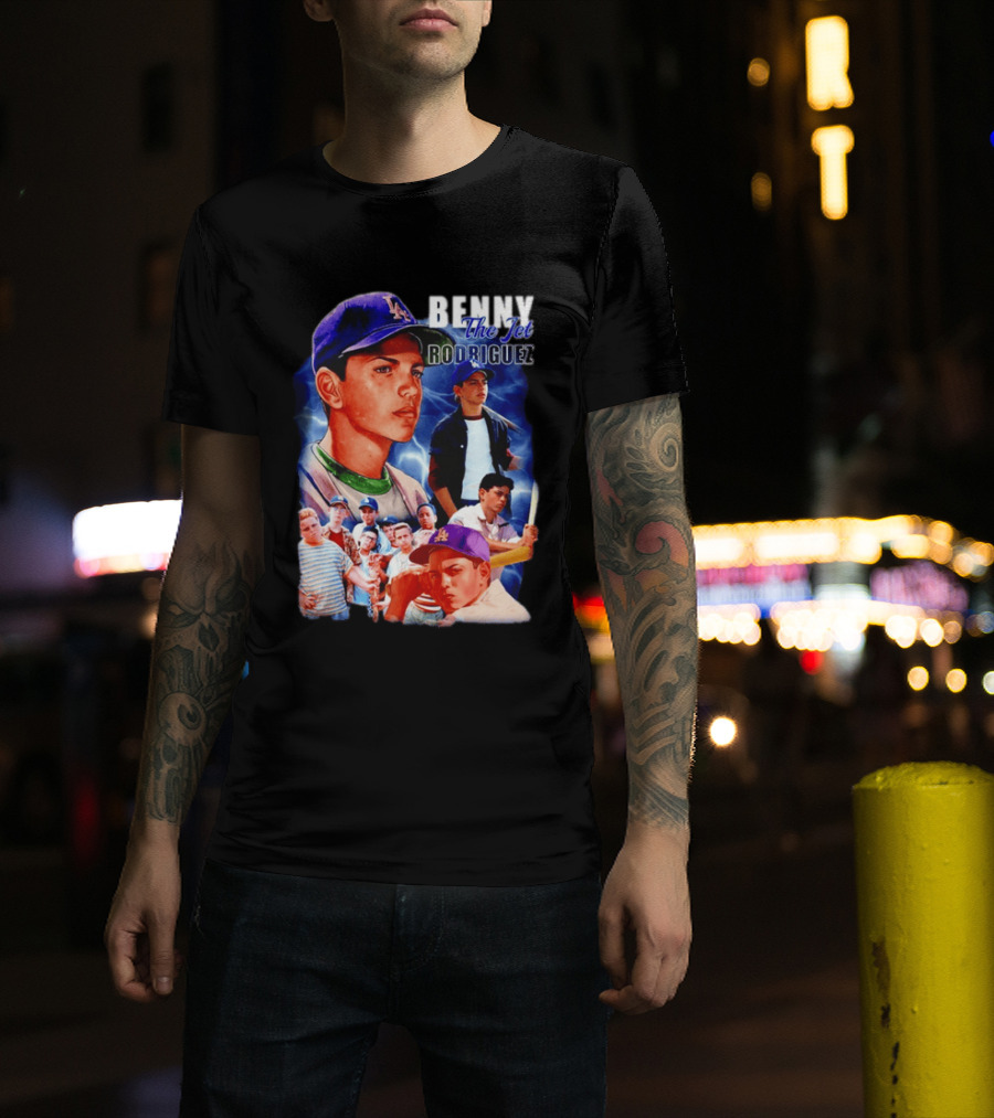 Benny The Jet Rodriguez Sandlot Baseball Movie Iconic Character Collage T-Shirt