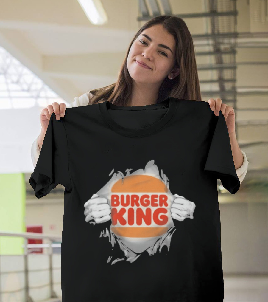 Burger King Ripped Chest Superhero Torn Employee T-Shirt