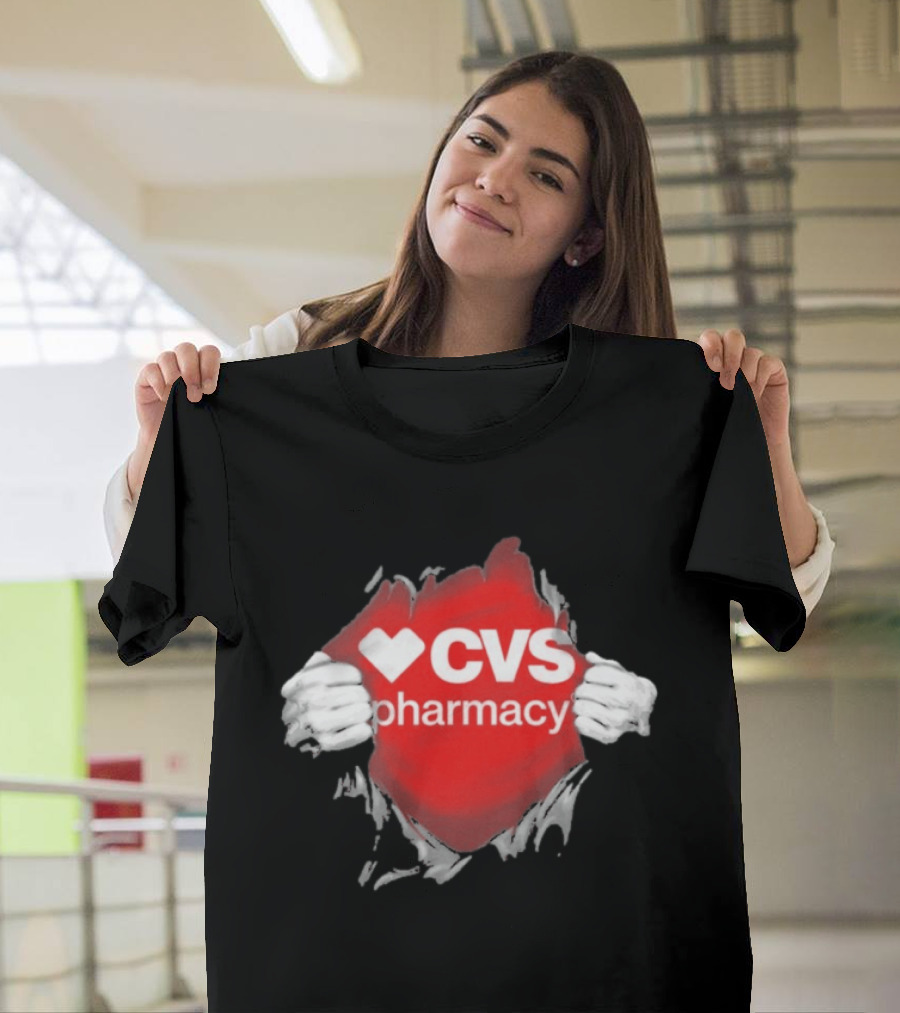 CVS Pharmacy Superhero Ripped Chest Employee Appreciation T-Shirt