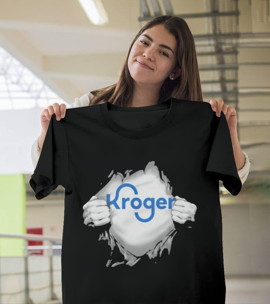 Kroger Ripped Chest Superhero Torn Employee T-Shirt